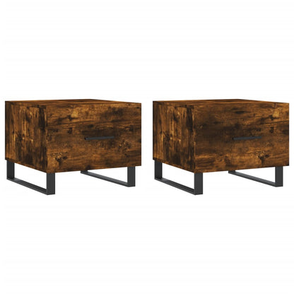 Konferenční Stolky 2 Ks Kouřový Dub 50X50X40Cm Kompozitní Dřevo