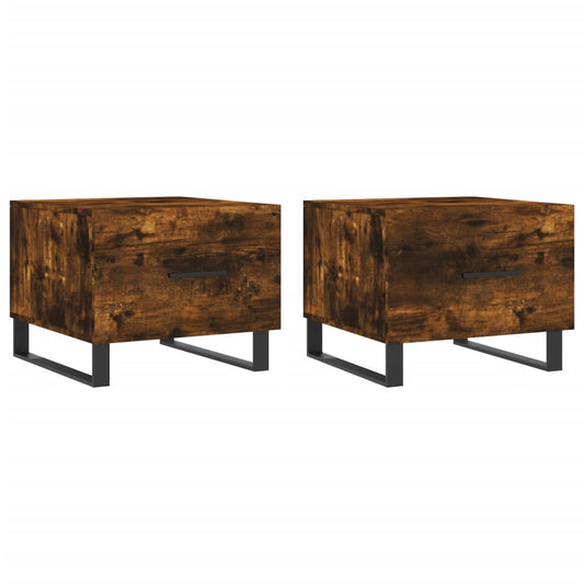 Konferenční Stolky 2 Ks Kouřový Dub 50X50X40Cm Kompozitní Dřevo