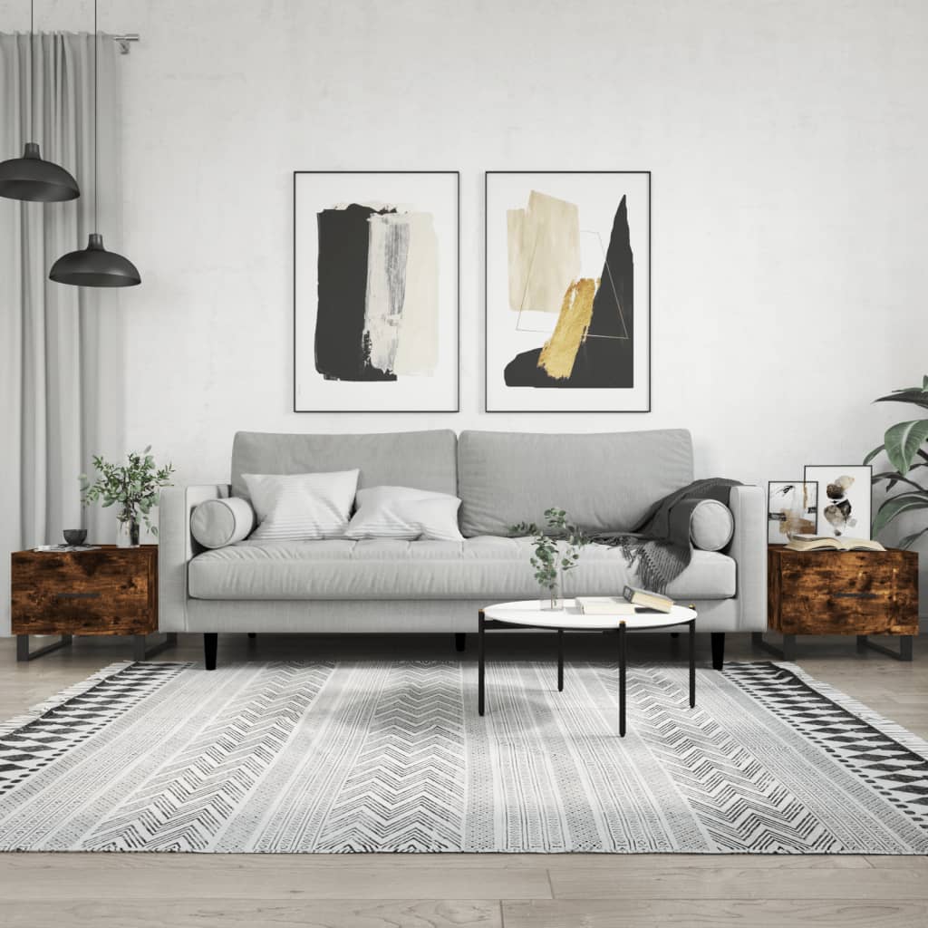 Konferenční Stolky 2 Ks Kouřový Dub 50X50X40Cm Kompozitní Dřevo