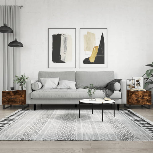 Konferenční Stolky 2 Ks Kouřový Dub 50X50X40Cm Kompozitní Dřevo