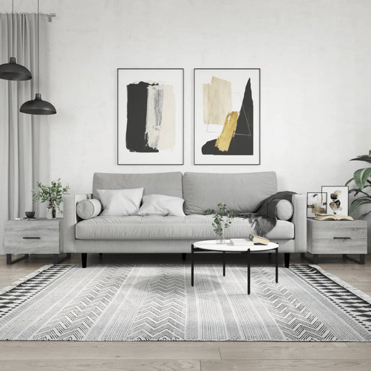 Konferenční Stolky 2 Ks Šedé Sonoma 50X50X40Cm Kompozitní Dřevo