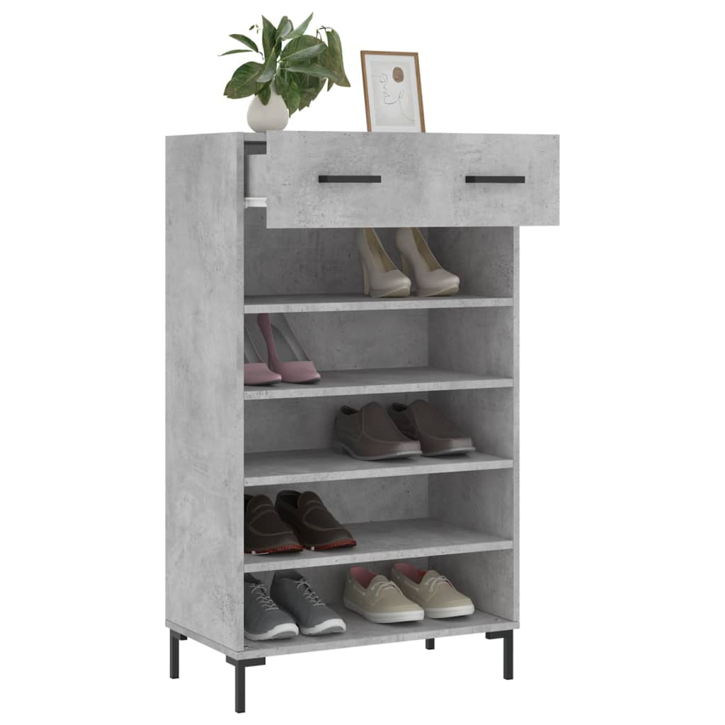 Botník Betonově Šedý 60 X 35 X 105 Cm Kompozitní Dřevo