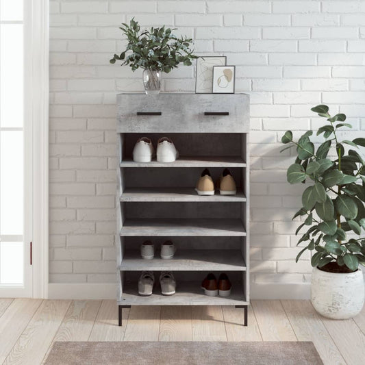 Botník Betonově Šedý 60 X 35 X 105 Cm Kompozitní Dřevo