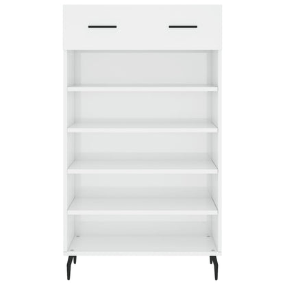 Botník Bílý S Vysokým Leskem 60 X 35 X 105 Cm Kompozitní Dřevo