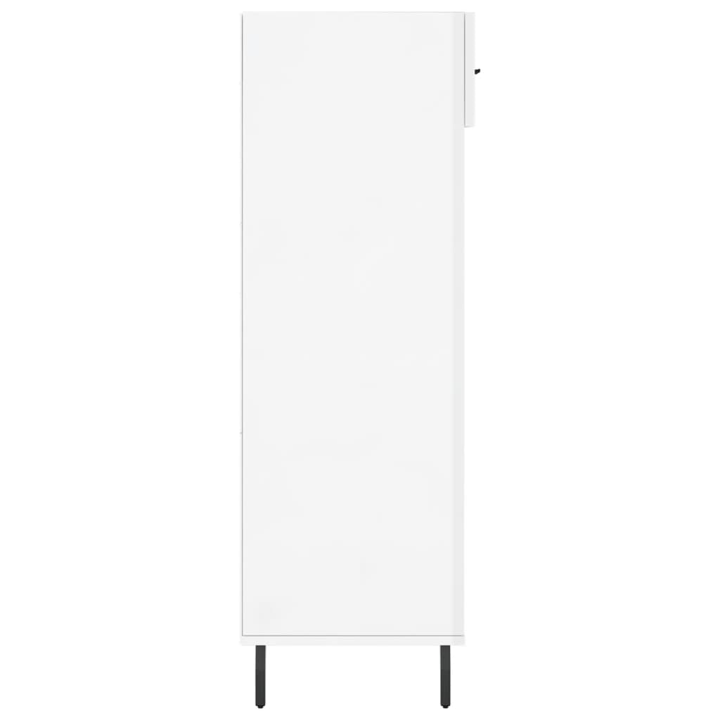 Botník Bílý S Vysokým Leskem 60 X 35 X 105 Cm Kompozitní Dřevo