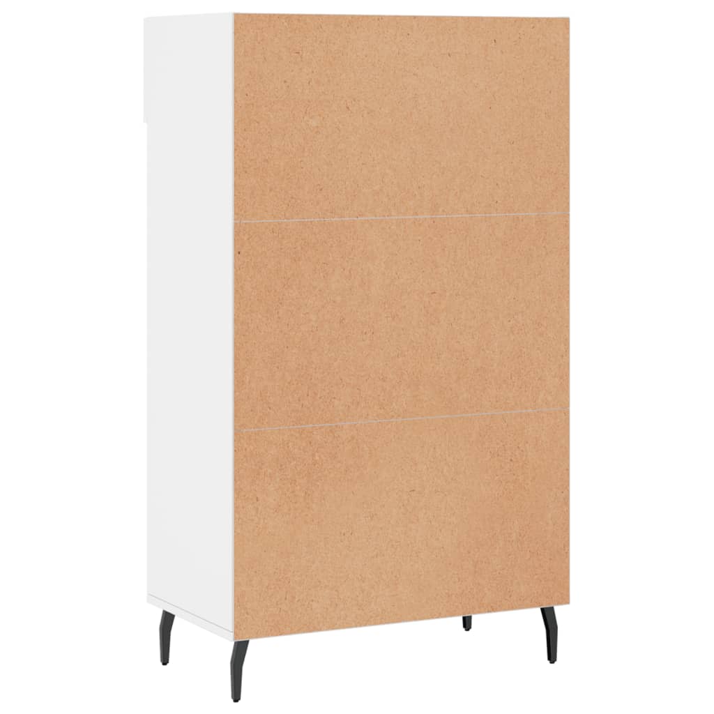 Botník Bílý S Vysokým Leskem 60 X 35 X 105 Cm Kompozitní Dřevo