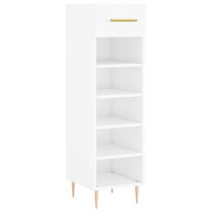 Botník Bílý S Vysokým Leskem 30 X 35 X 105 Cm Kompozitní Dřevo