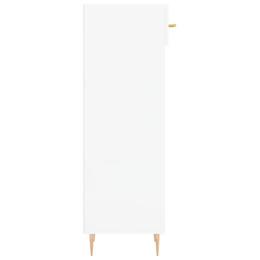 Botník Bílý S Vysokým Leskem 30 X 35 X 105 Cm Kompozitní Dřevo