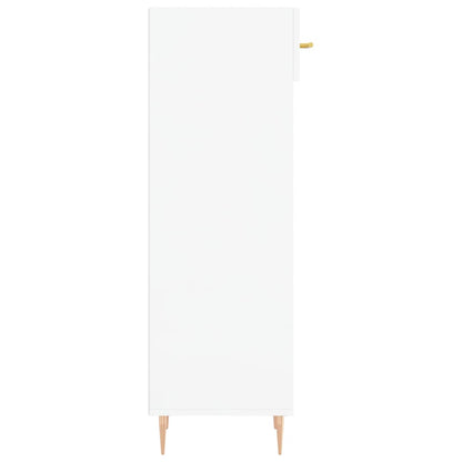 Botník Bílý S Vysokým Leskem 30 X 35 X 105 Cm Kompozitní Dřevo