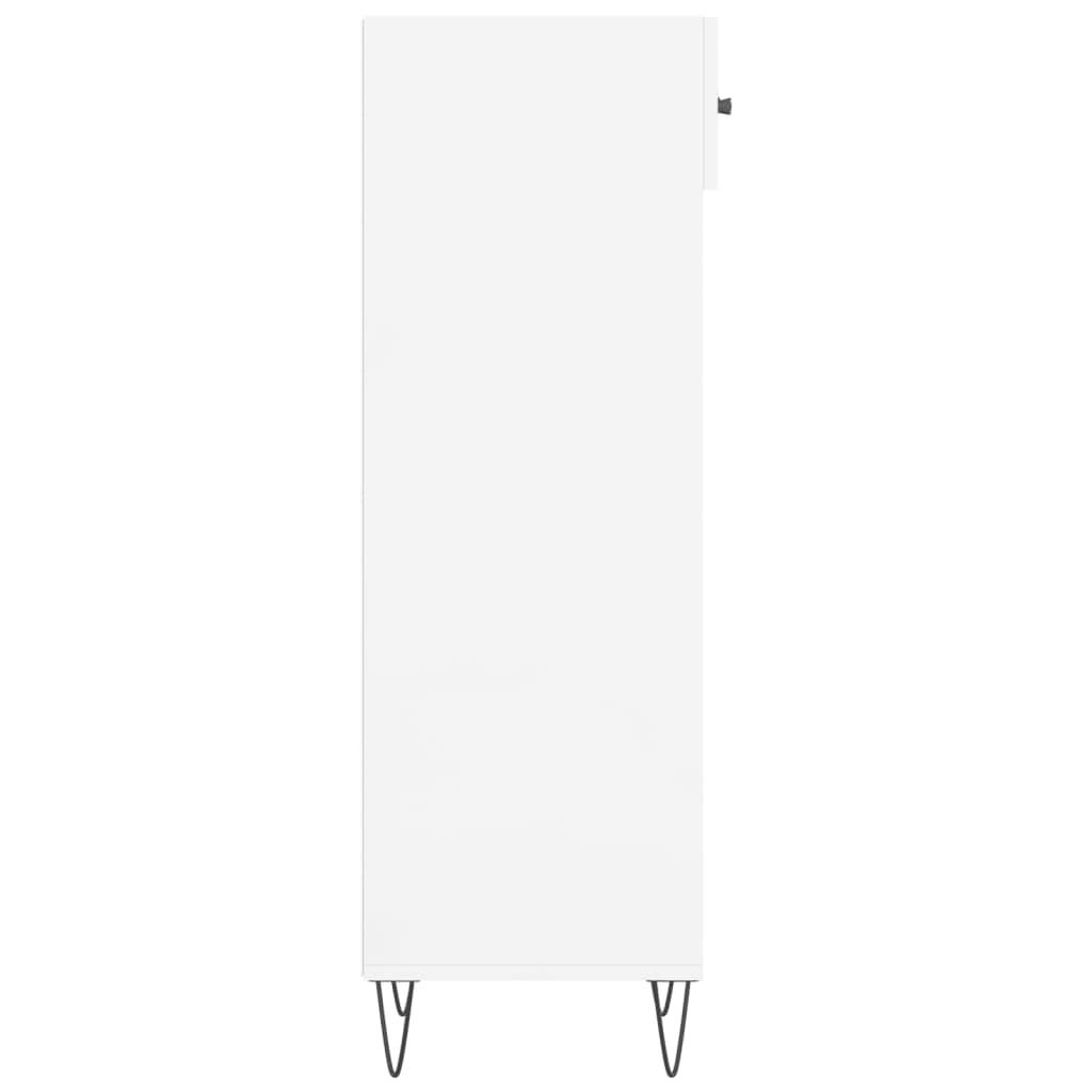 Botník Bílý S Vysokým Leskem 30 X 35 X 105 Cm Kompozitní Dřevo