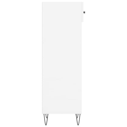 Botník Bílý S Vysokým Leskem 30 X 35 X 105 Cm Kompozitní Dřevo