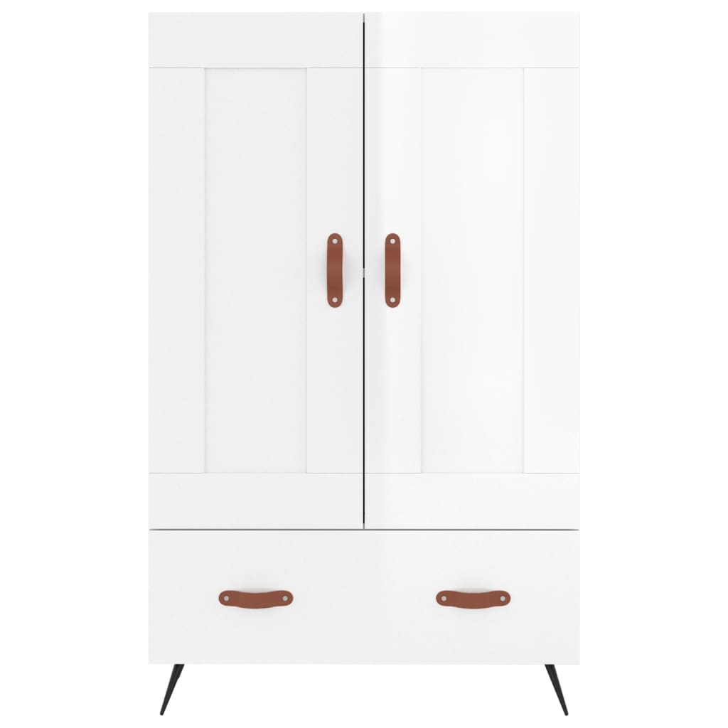 Skříň Highboard Lesklá Bílá 69,5 X 31 X 115 Cm Kompozitní Dřevo