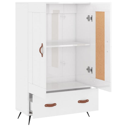 Skříň Highboard Lesklá Bílá 69,5 X 31 X 115 Cm Kompozitní Dřevo