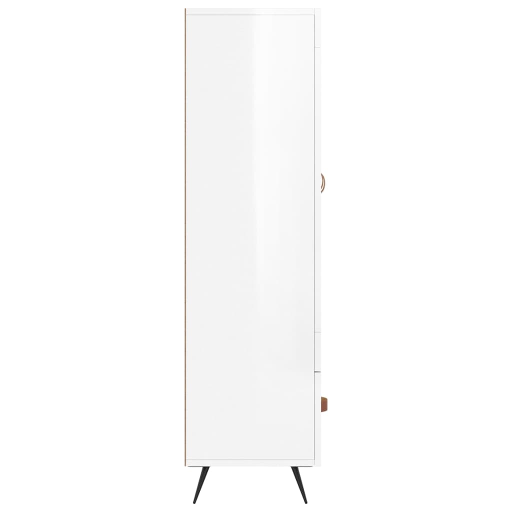 Skříň Highboard Lesklá Bílá 69,5 X 31 X 115 Cm Kompozitní Dřevo