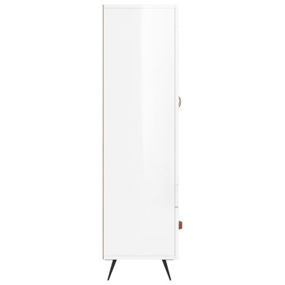 Skříň Highboard Lesklá Bílá 69,5 X 31 X 115 Cm Kompozitní Dřevo