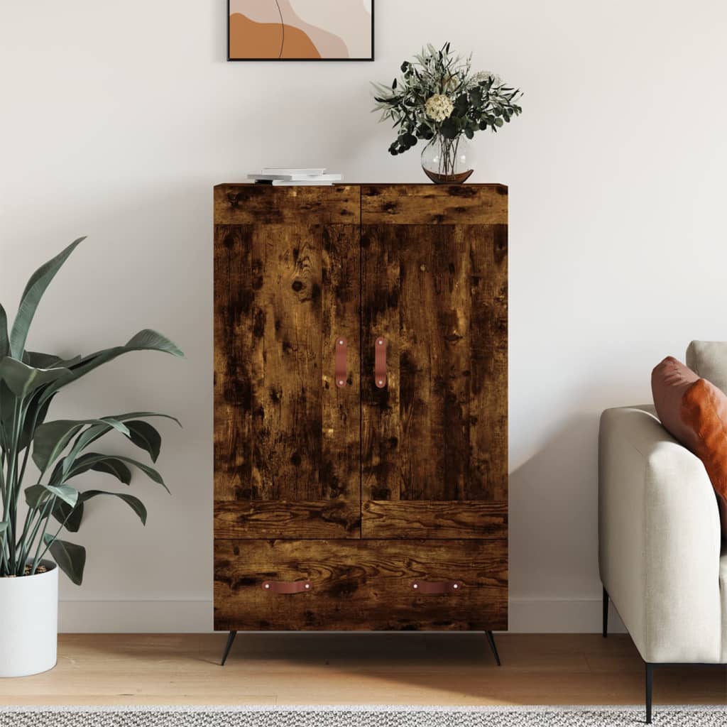 Skříň Highboard Lesklá Bílá 69,5 X 31 X 115 Cm Kompozitní Dřevo