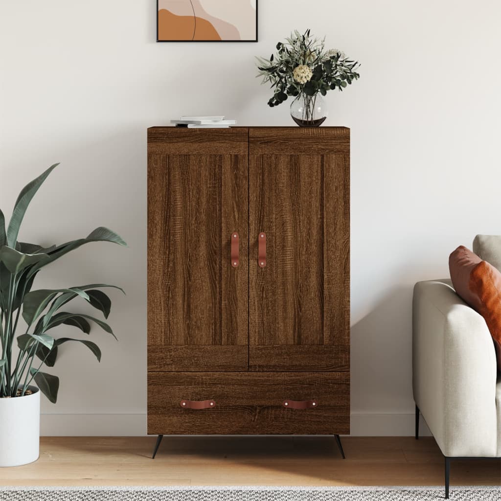 Skříň Highboard Lesklá Bílá 69,5 X 31 X 115 Cm Kompozitní Dřevo