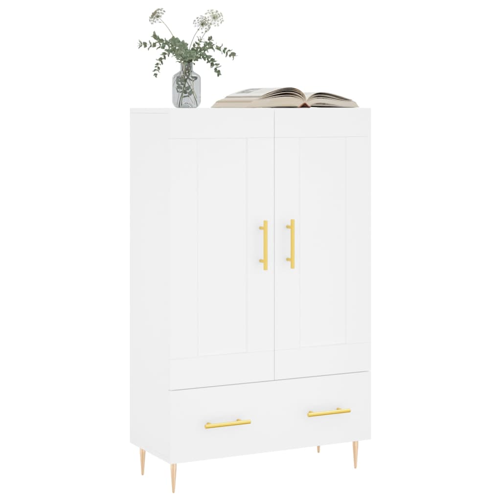 Skříň Highboard Bílá 69,5 X 31 X 115 Cm Kompozitní Dřevo