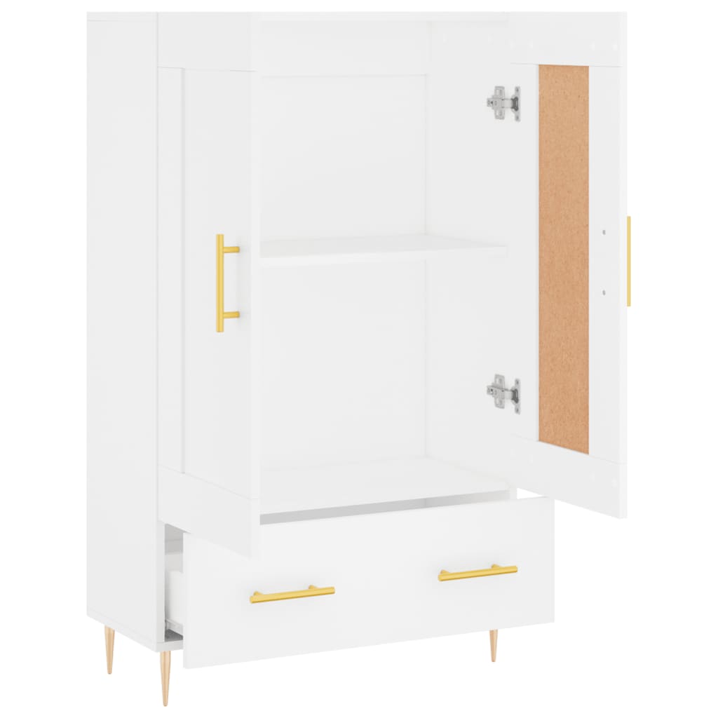 Skříň Highboard Bílá 69,5 X 31 X 115 Cm Kompozitní Dřevo
