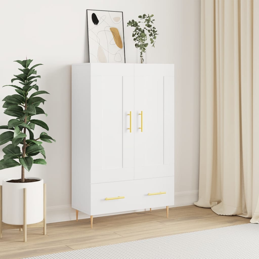 Skříň Highboard Bílá 69,5 X 31 X 115 Cm Kompozitní Dřevo