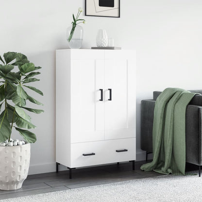 Skříň Highboard Lesklá Bílá 69,5 X 31 X 115 Cm Kompozitní Dřevo