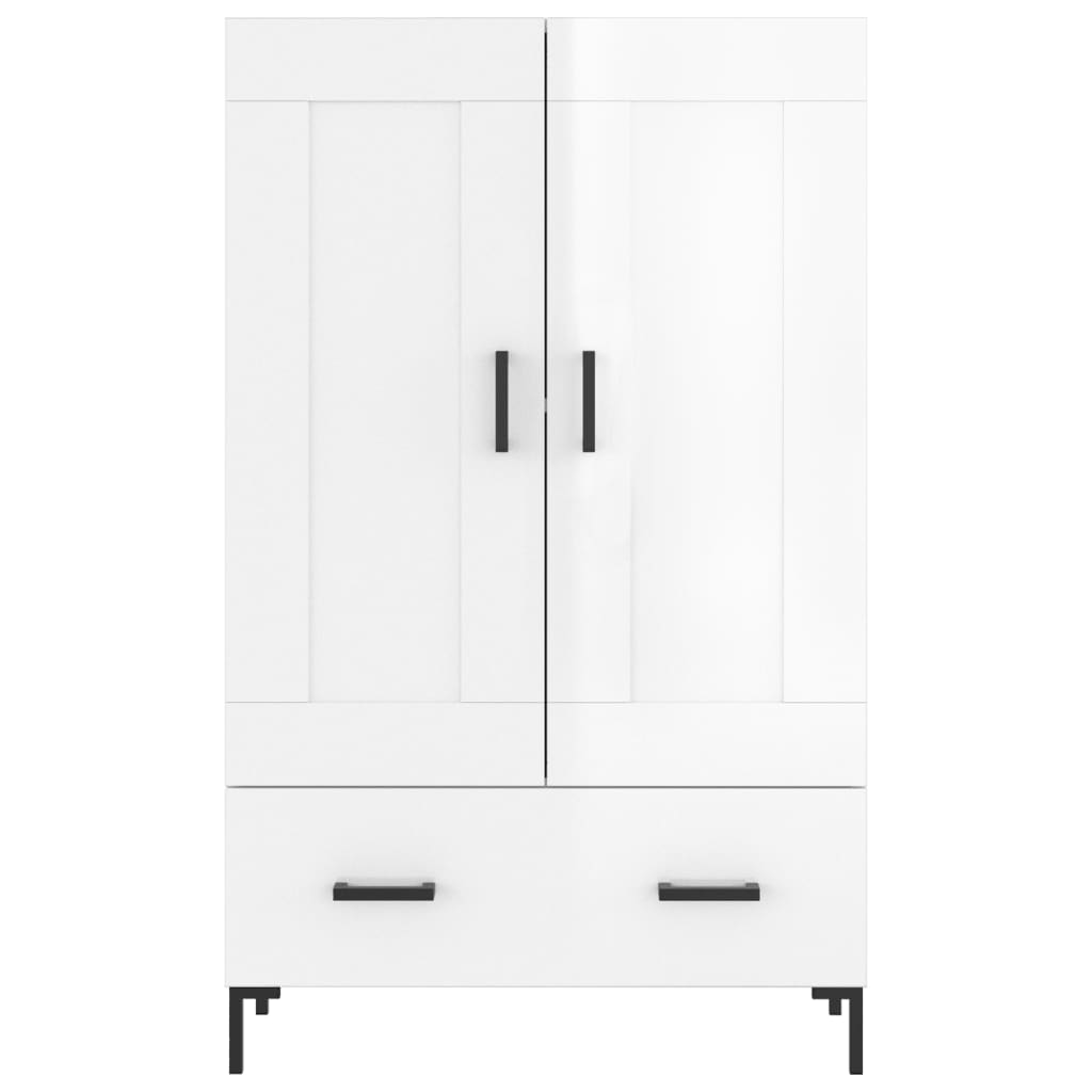 Skříň Highboard Lesklá Bílá 69,5 X 31 X 115 Cm Kompozitní Dřevo