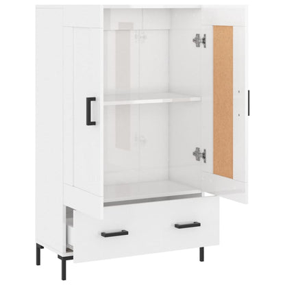 Skříň Highboard Lesklá Bílá 69,5 X 31 X 115 Cm Kompozitní Dřevo