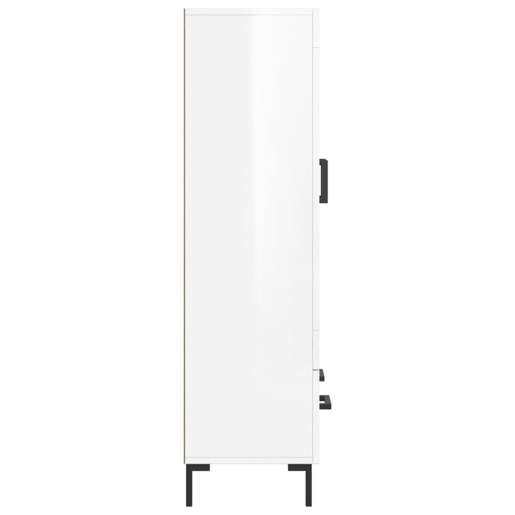 Skříň Highboard Lesklá Bílá 69,5 X 31 X 115 Cm Kompozitní Dřevo