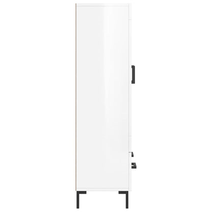 Skříň Highboard Lesklá Bílá 69,5 X 31 X 115 Cm Kompozitní Dřevo