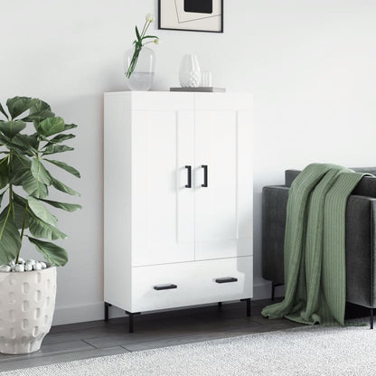 Skříň Highboard Lesklá Bílá 69,5 X 31 X 115 Cm Kompozitní Dřevo