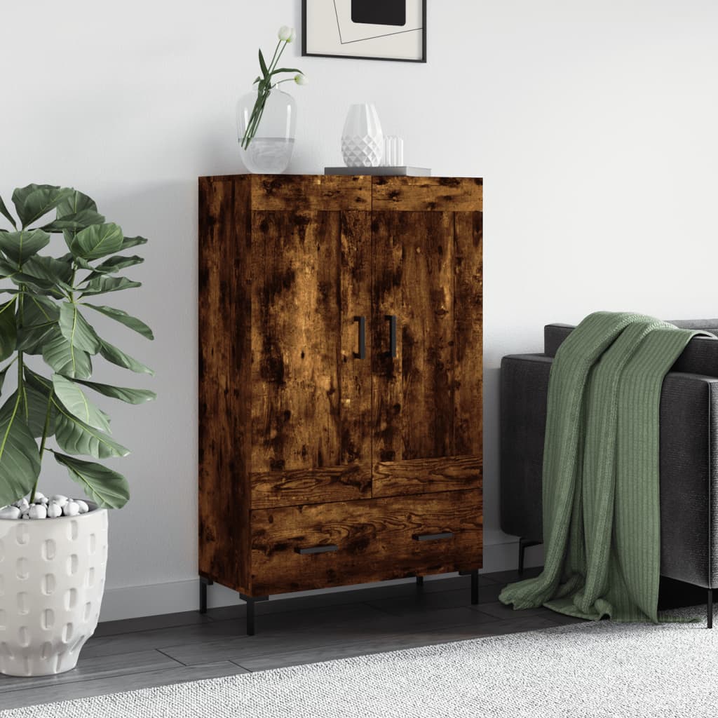 Skříň Highboard Lesklá Bílá 69,5 X 31 X 115 Cm Kompozitní Dřevo