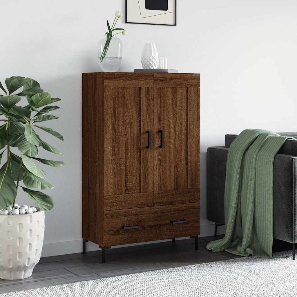 Skříň Highboard Lesklá Bílá 69,5 X 31 X 115 Cm Kompozitní Dřevo