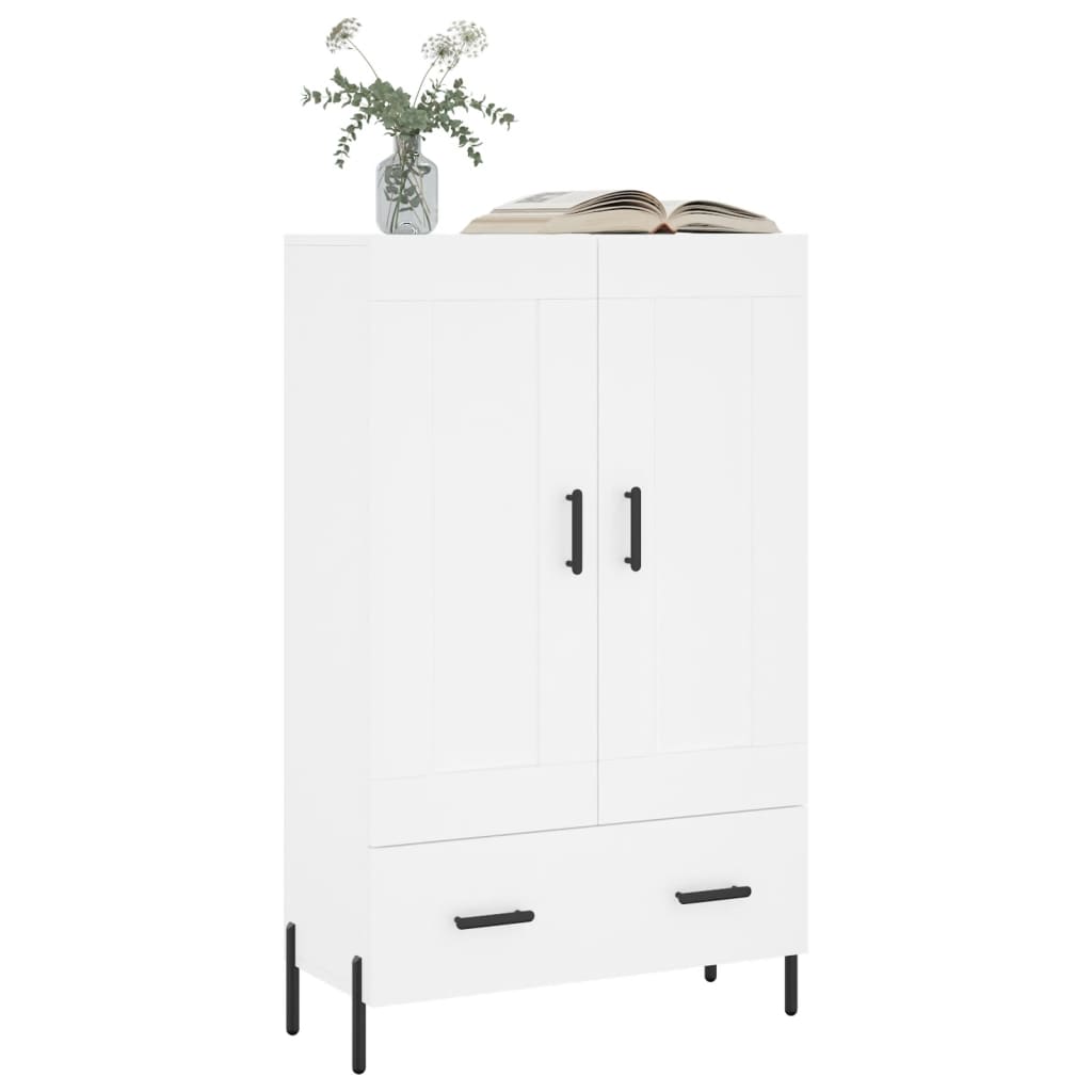 Skříň Highboard Bílá 69,5 X 31 X 115 Cm Kompozitní Dřevo