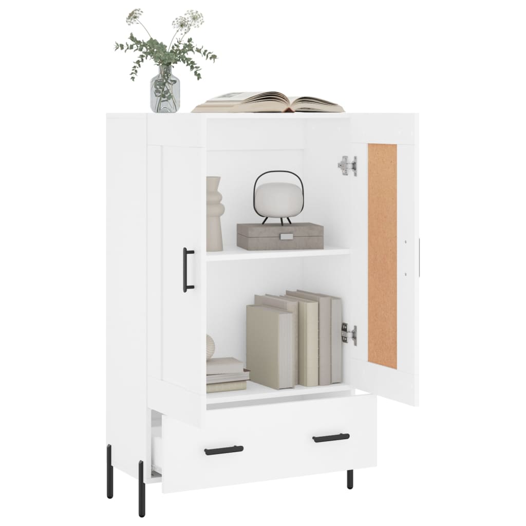 Skříň Highboard Bílá 69,5 X 31 X 115 Cm Kompozitní Dřevo