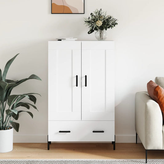 Skříň Highboard Bílá 69,5 X 31 X 115 Cm Kompozitní Dřevo