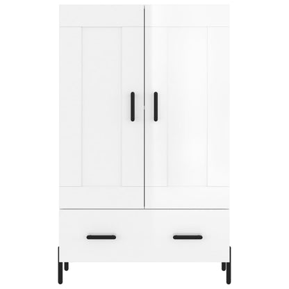 Skříň Highboard Lesklá Bílá 69,5 X 31 X 115 Cm Kompozitní Dřevo