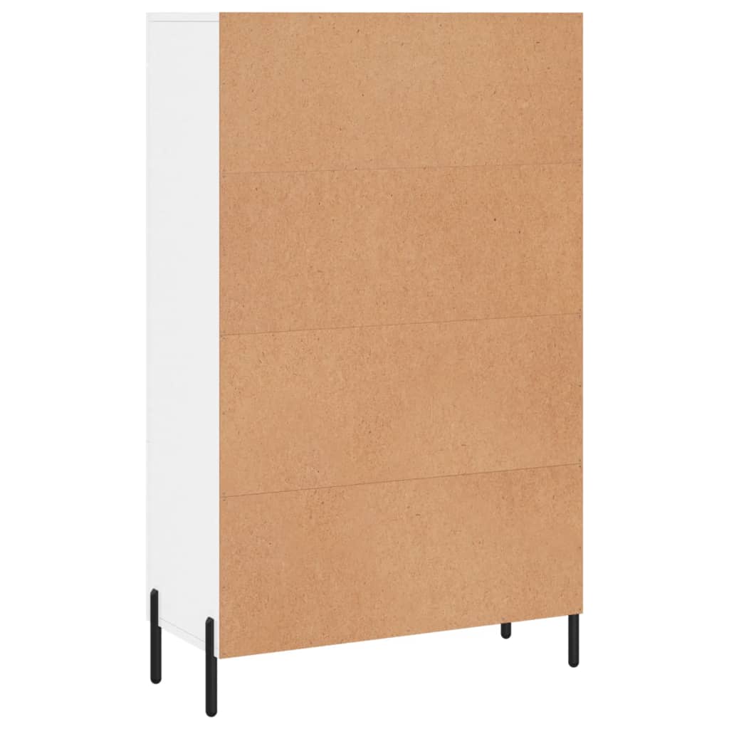 Skříň Highboard Lesklá Bílá 69,5 X 31 X 115 Cm Kompozitní Dřevo