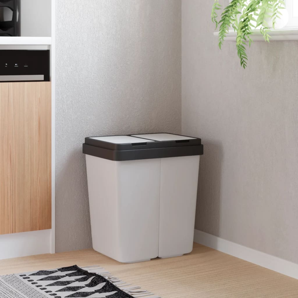 Dvojitý Odpadkový Koš Antracitový 2 X 25 L