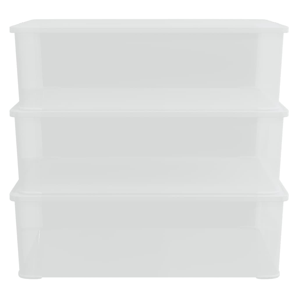 Plastové Úložné Boxy 3 Ks Stohovatelné