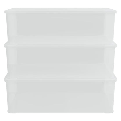 Plastové Úložné Boxy 3 Ks Stohovatelné