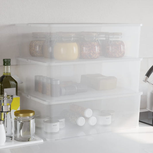 Plastové Úložné Boxy 3 Ks Stohovatelné