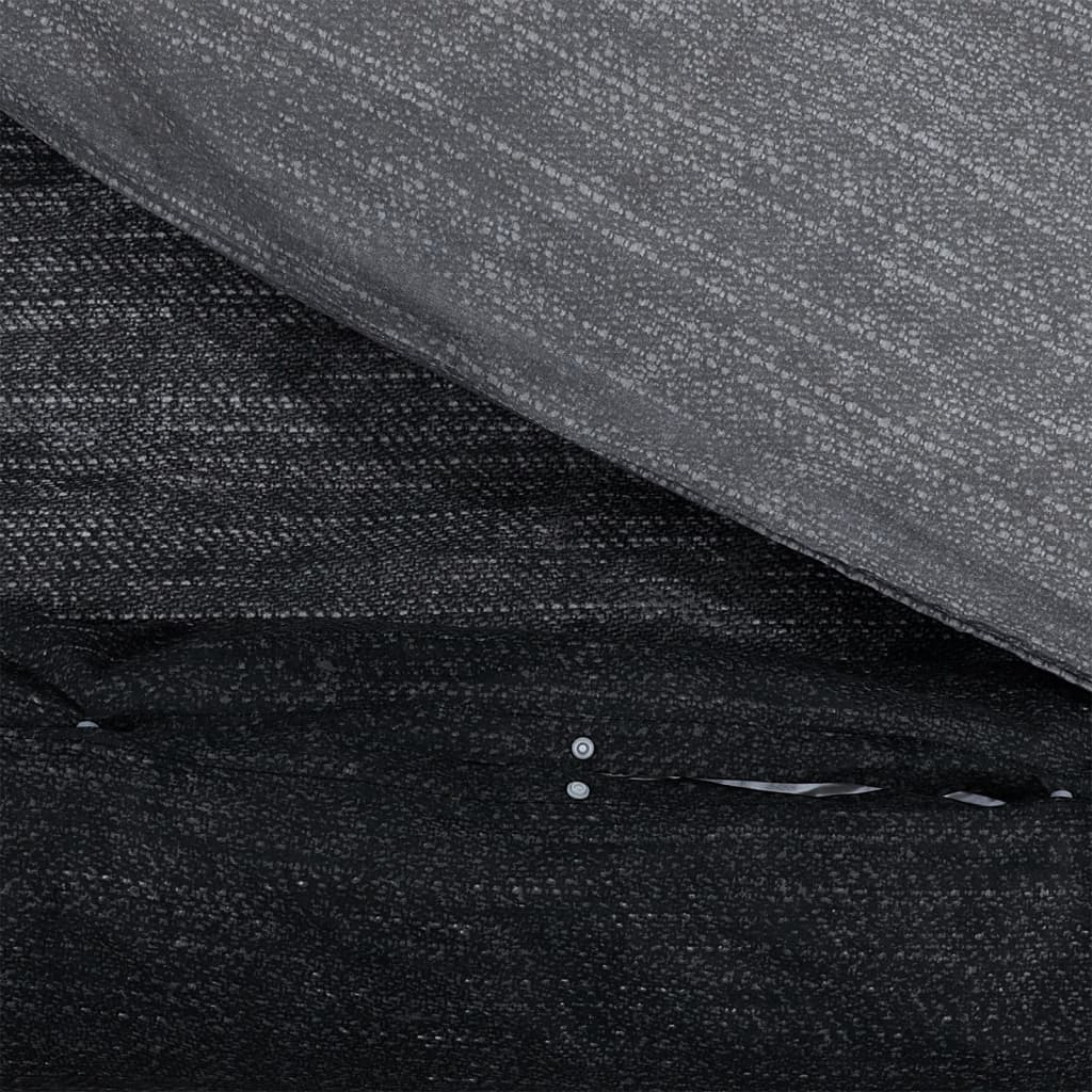 Sada Ložního Prádla Tmavě Šedá 240 X 220 Cm Bavlna Tmavě Šedá A Černá
