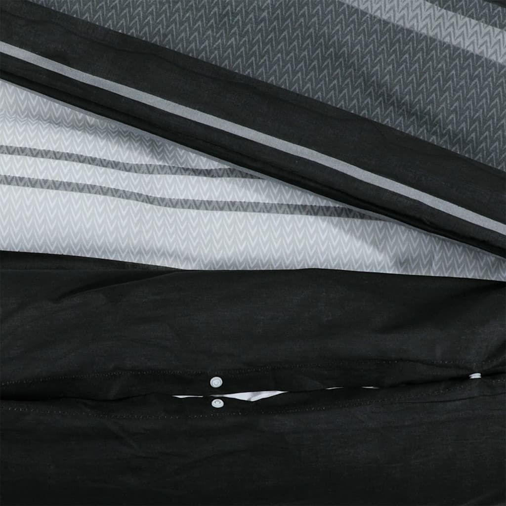 Sada Ložního Prádla Černá A Bílá 200 X 200 Cm Bavlna Černé Pruhy