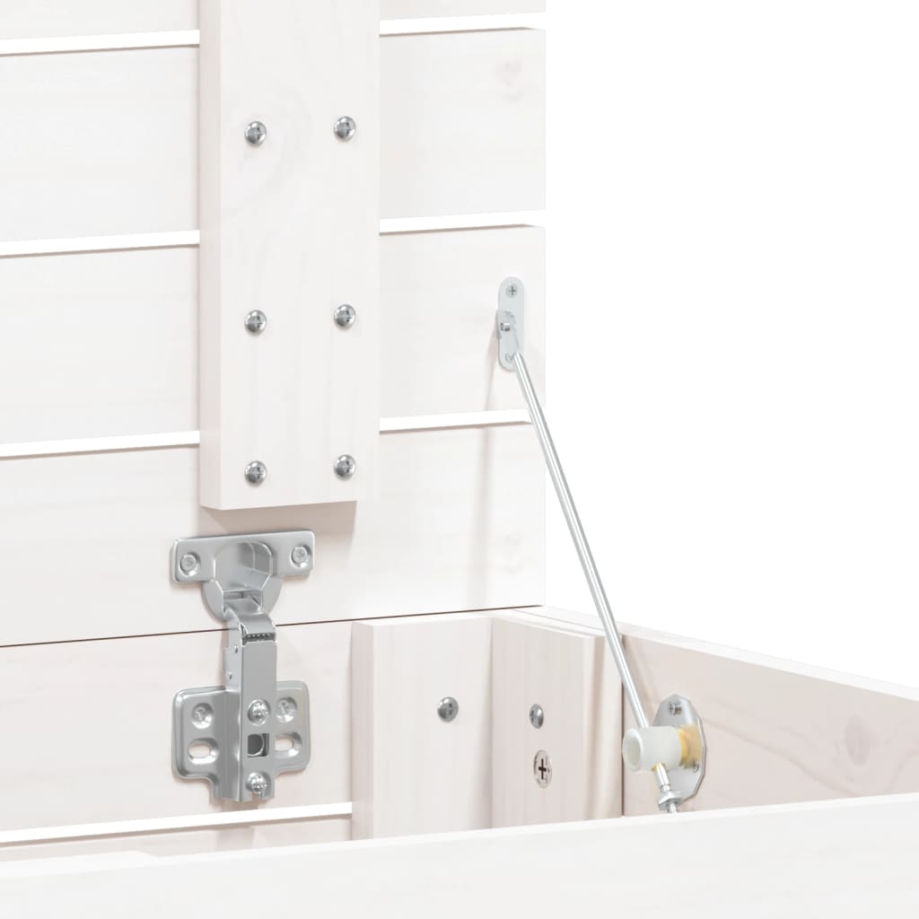 Koš Na Prádlo Bílý Masivní Borové Dřevo