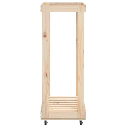 Stojan Na Dřevo Na Kolečkách 76,5X40X108 Cm Masivní Borovice