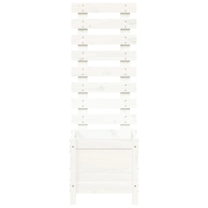 Zahradní Truhlík S Mřížkou Bílý 39X39,5X114 Cm Masivní Borovice