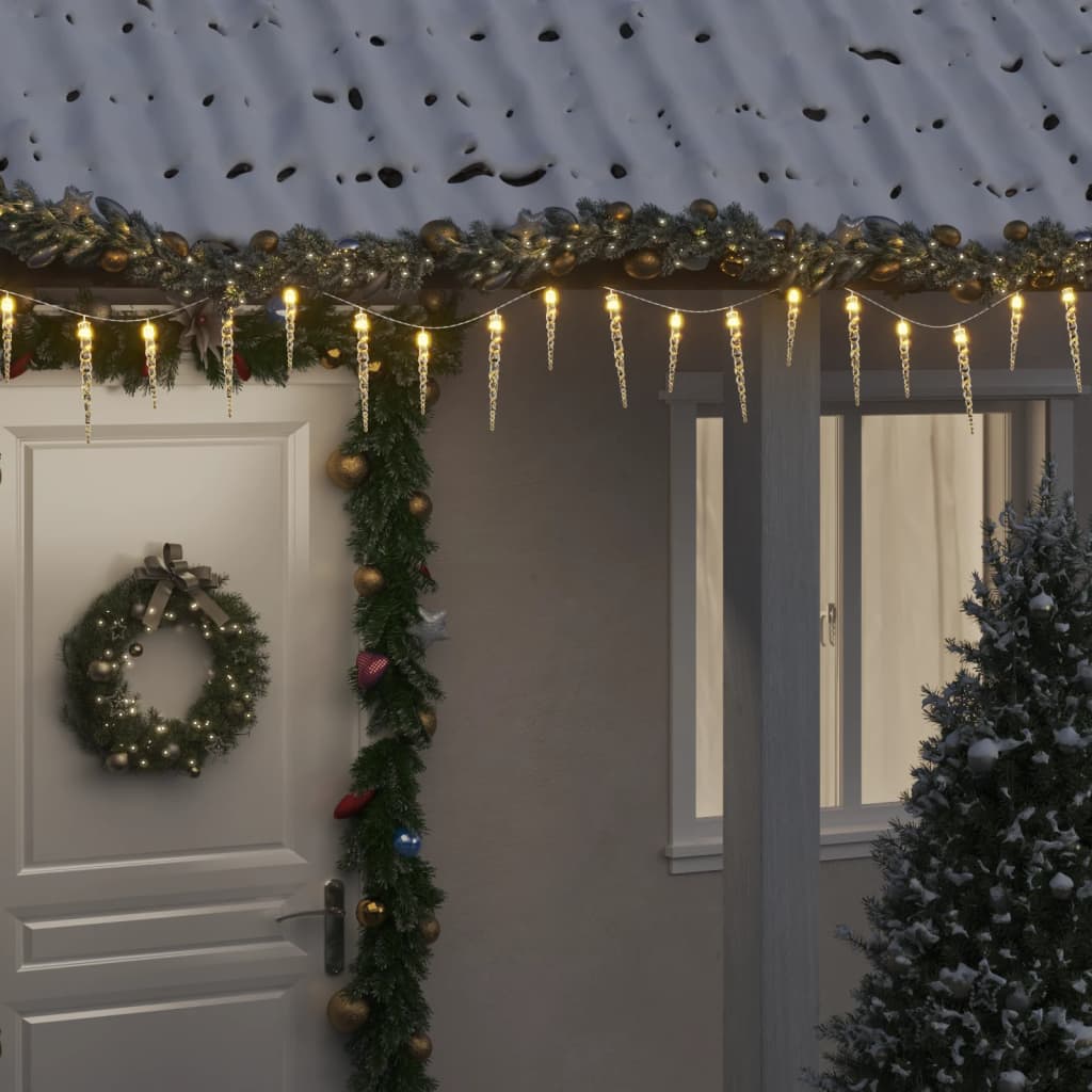 Vánoční Rampouchové Světlo 100 Led 10 M Akryl Pvc Teplá Bílá