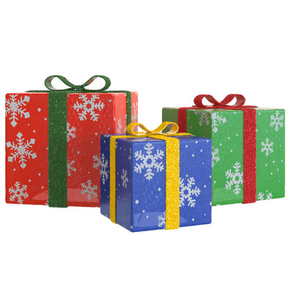 Svítící Vánoční Dárky 3 Ks 64 Teple Bílých Led