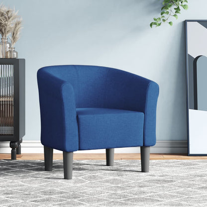Klubové Křeslo S Podnožkou Modré Textil