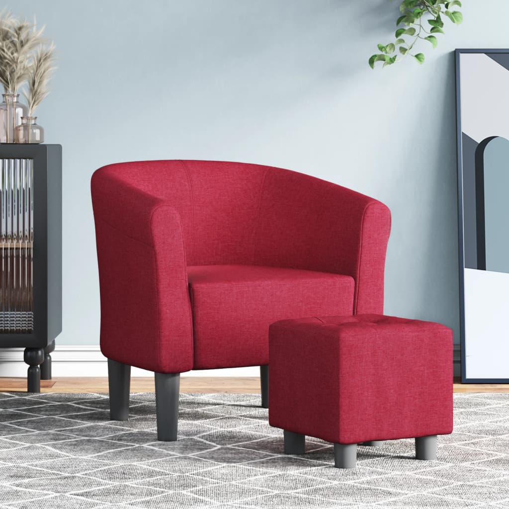 Klubové Křeslo S Podnožkou Modré Textil